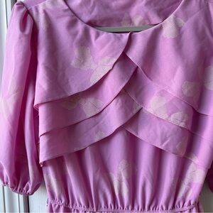 Vintage Lucky Barbara Midi Dress Purple Bow Print | 80s Coquette girl